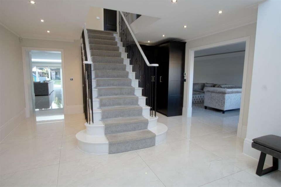 The staircase takes centre stage in the hallway