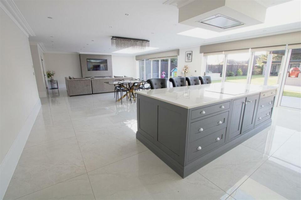 The house comes complete with a huge contemporary kitchen