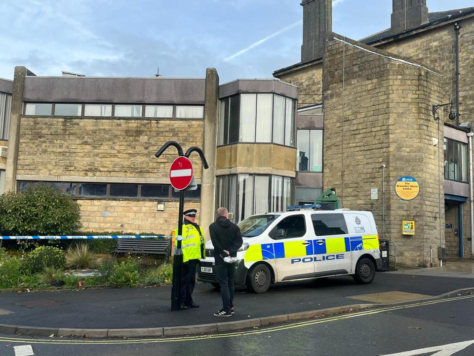 Police at the scene following the fatal stabbing