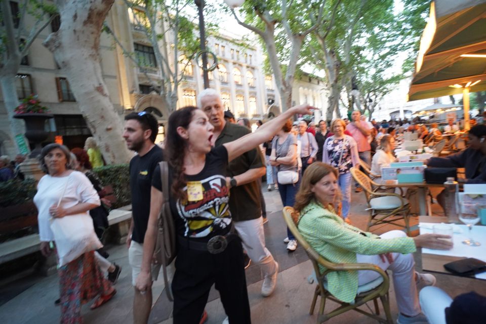 British holidaymakers are booed by protesters during an anti-tourism demo in Palma