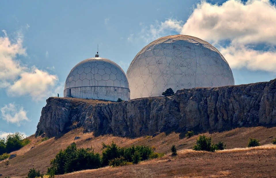 The giant golf-ball domes at Ai-Petri are used for long range reconnaissance and air defence guidance