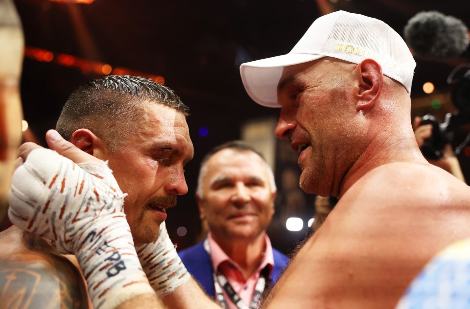 The two fighters shared a warm embrace after Usyk got the split decision