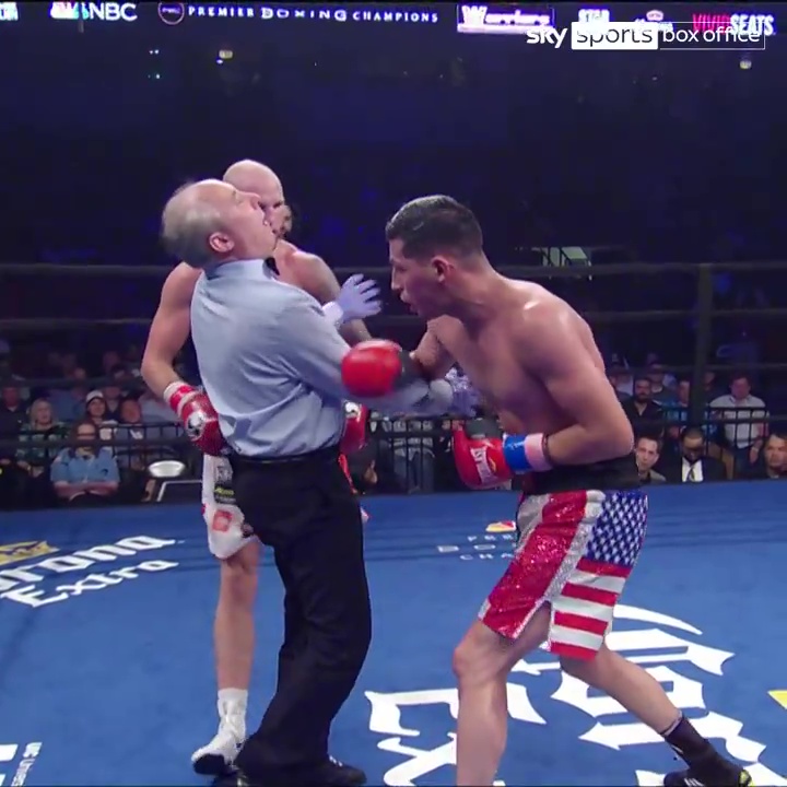 Nelson officiated a boxing match between Maciej Sulecki and Hugo Centeno Jr