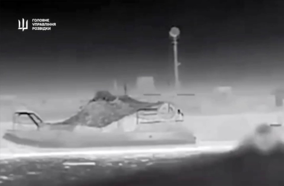 A Ukraine kamikaze drone has hit one of Putin's high-speed 'Raptor' boats