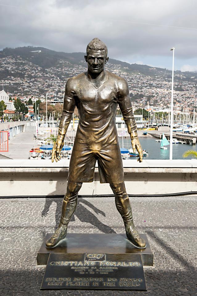 I'll be flying to Madeira, pictured the Cristiano statue at the Cristiano Ronaldo Airport