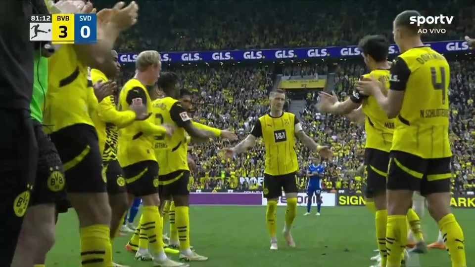 Reus thanked his team-mates as he walked down the tunnel of players