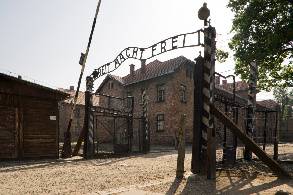 The gateway entrance to Auschwitz translates to 'work sets you free'