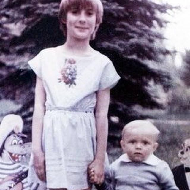 Young Oleksandr Usyk with a sibling.