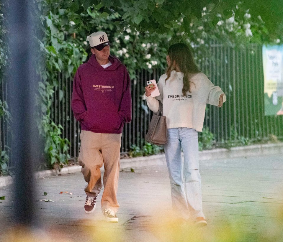 The pair were seen walking along Battersea Park