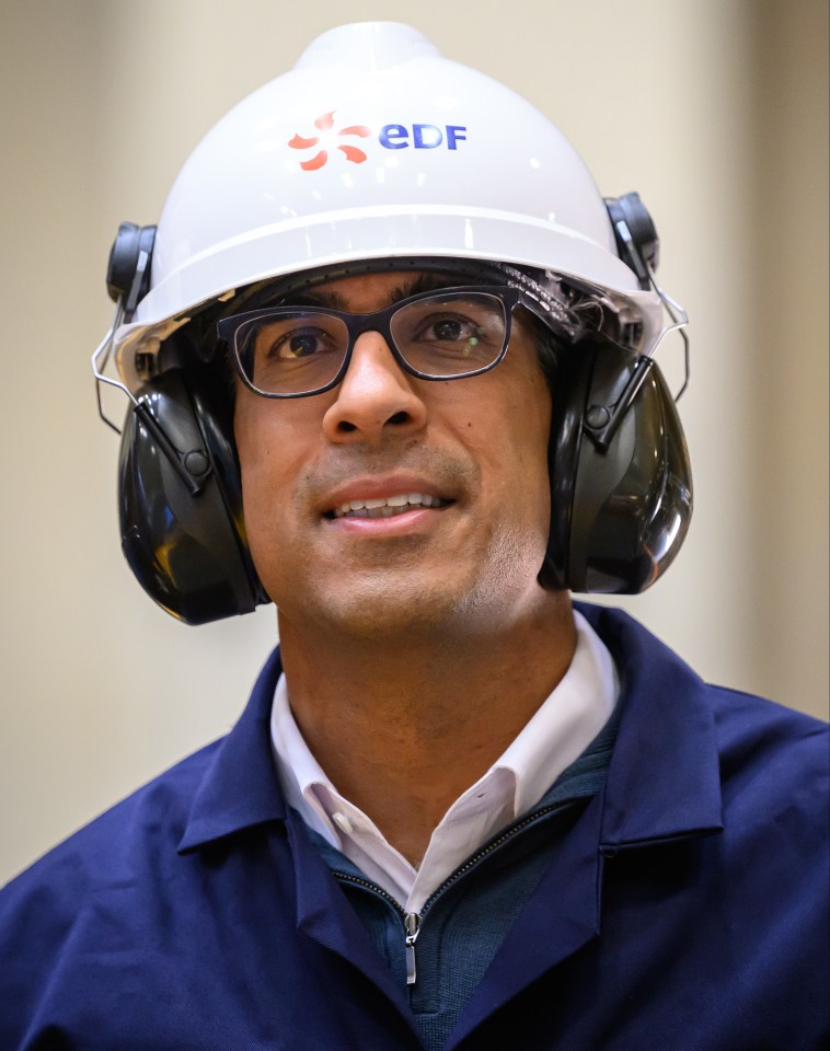 PM Rishi Sunak is given a tour of the Sizewell B nuclear power station