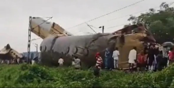 The goods train reportedly overshot a signal before smashing into the Kanchanjunga Express