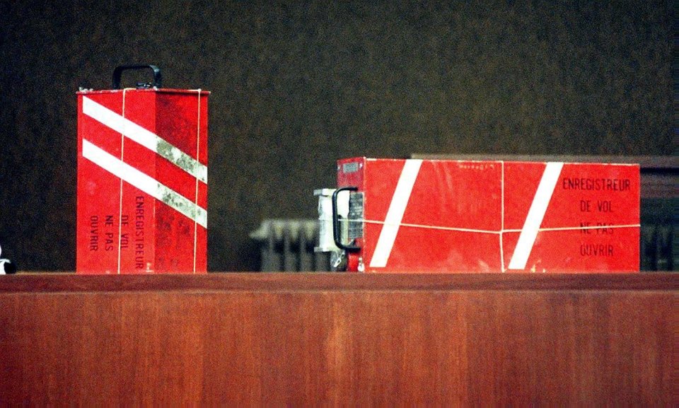 The two black boxes taken from the wreckage of the Airbus A320