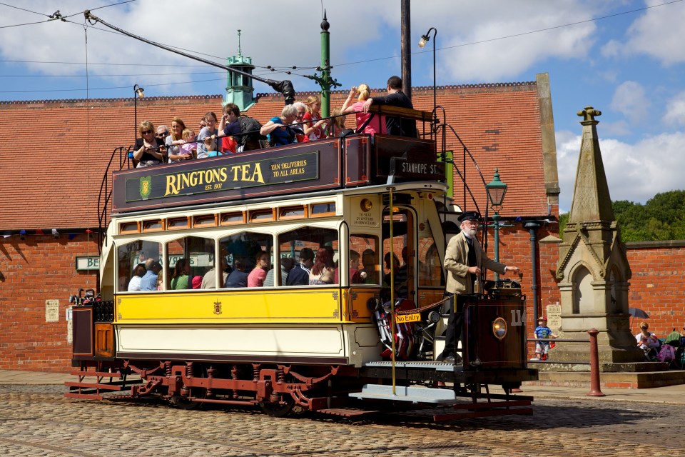 Beamish has trams and vintage buses that operate throughout the day on a circular route around the museum