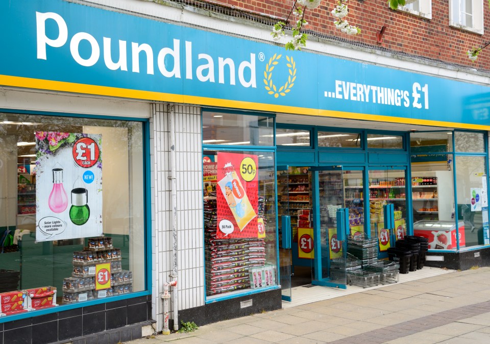 a poundland store has a blue sign that says everything 's £ 1