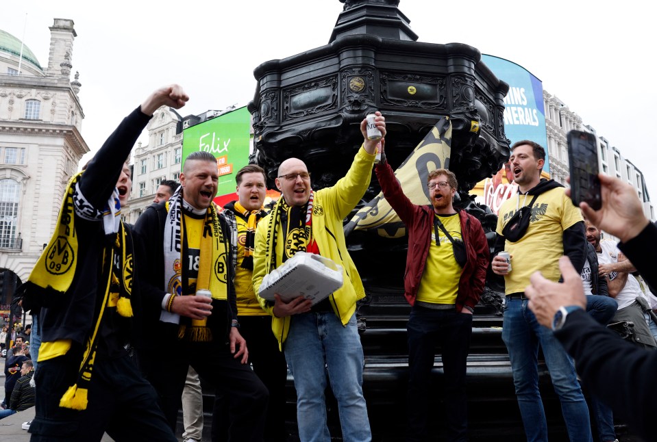 Borussia Dortmund fans have been enjoying themselves ahead of the match