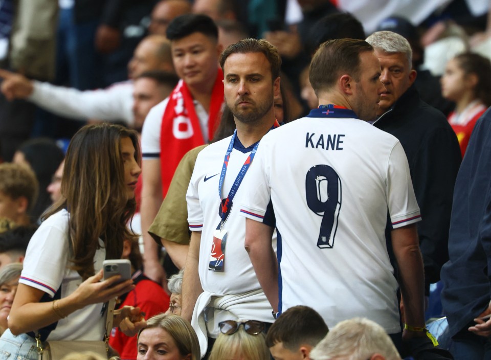 The England captain's brother Charlie (centre) was also in attendance