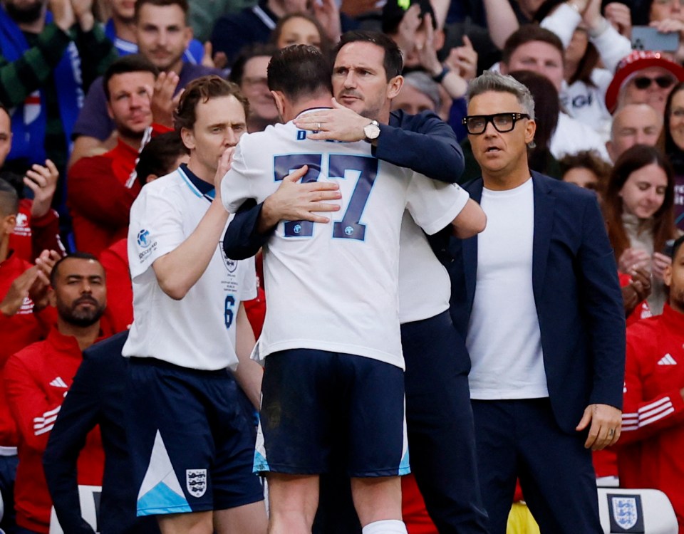 Danny Dyer got a huge hug off Frank Lampard after an inexplicably brilliant 30 minutes facing Eden Hazard