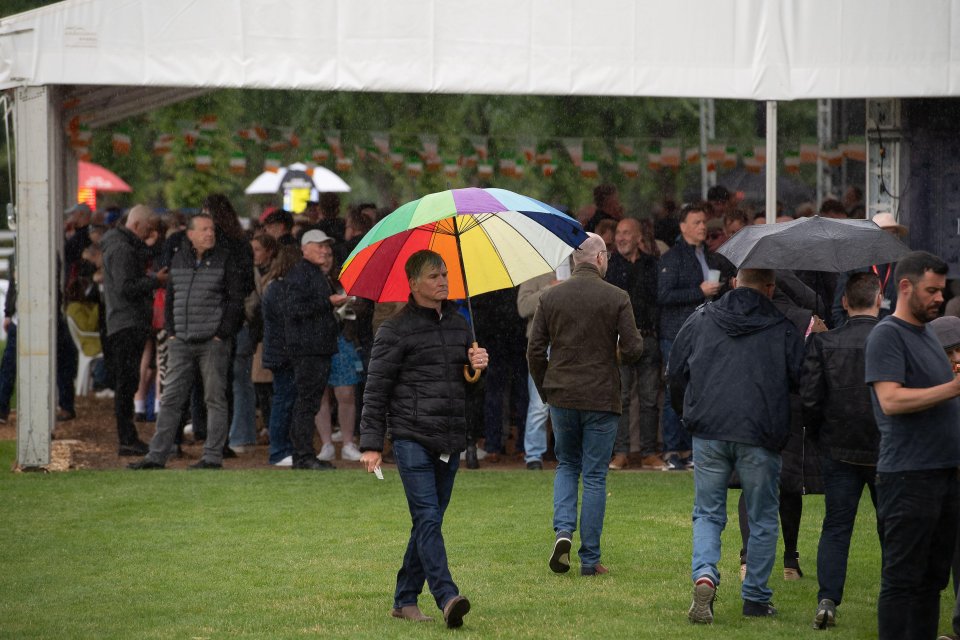 Revellers brave the rain at the Royal Windsor Racecourse earlier this week