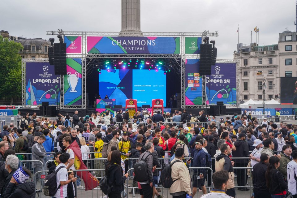 The Trafalgar Square fan park has been packed with excited supporters