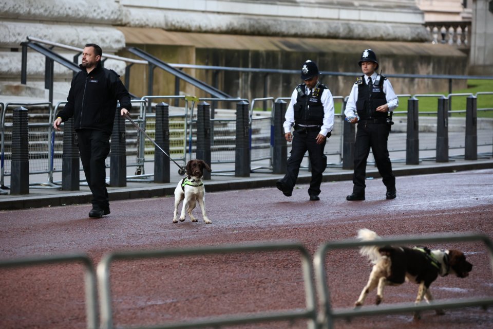 Security worked its way up and down The Mall this morning