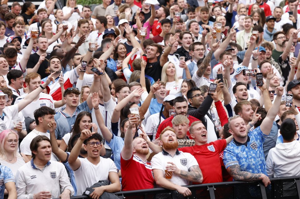 England fans get in the mood at Boxpark, Croydon, South London