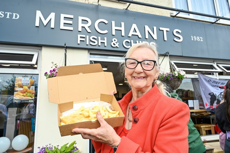 Happy customer Pat Williams, 78, with her meal