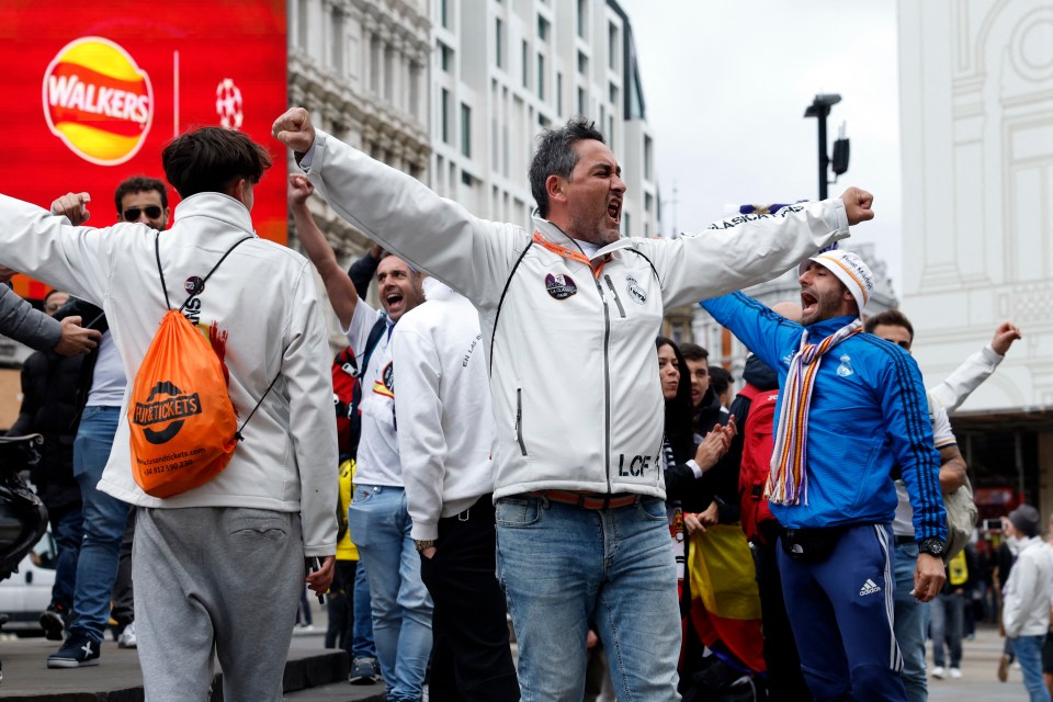 Real Madrid fans have made their presence felt in the city centre