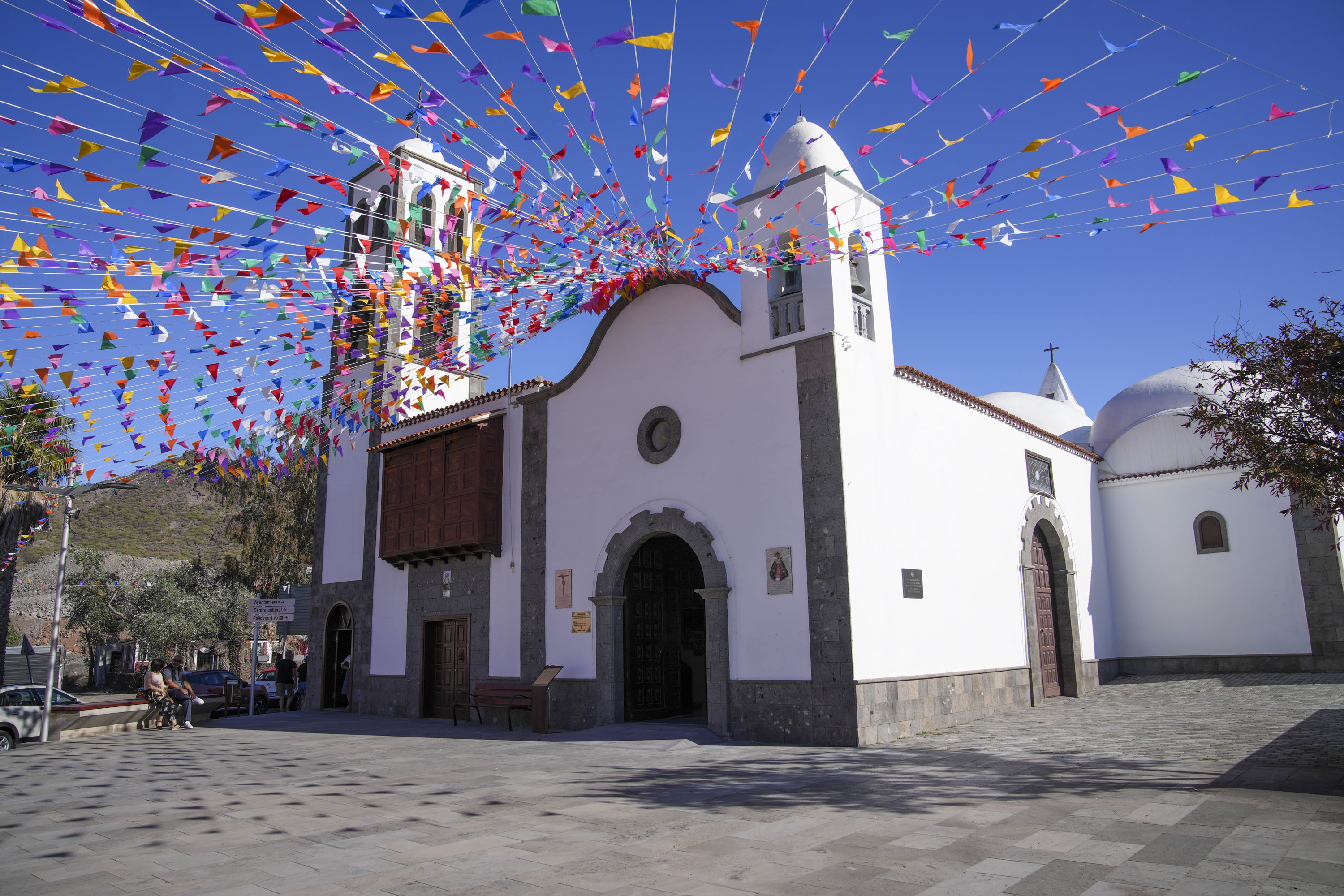 The church in Santiago del Teide where Jay Slater was allegedly seen on Monday evening