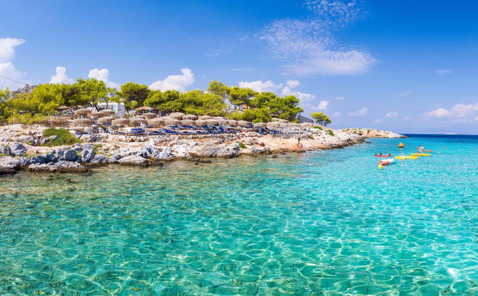 The beach at Aponisos on Agistri