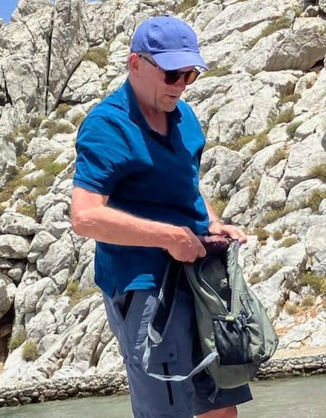 Dr Michael Mosley was likely to have taken a rest near the bar in Agia Marina beach