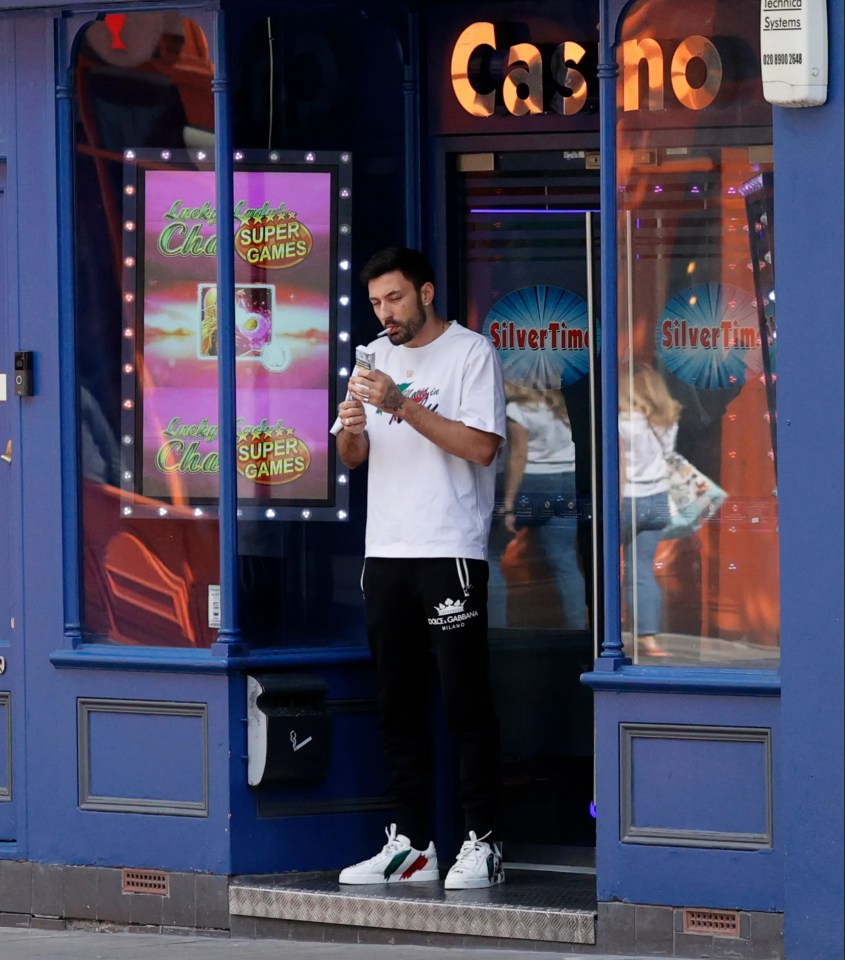 Ex-Strictly star Giovanni Pernice was spotted smoking outside a casino