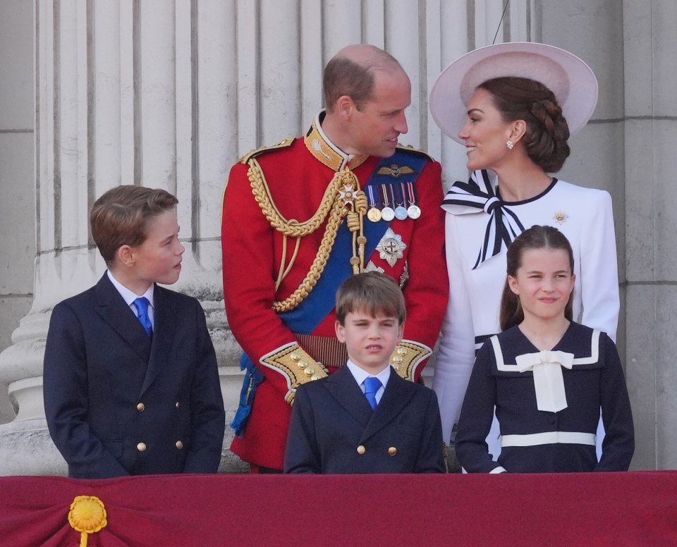 Kate and William shared a sweet moment as they stood on the balcony for the flypast