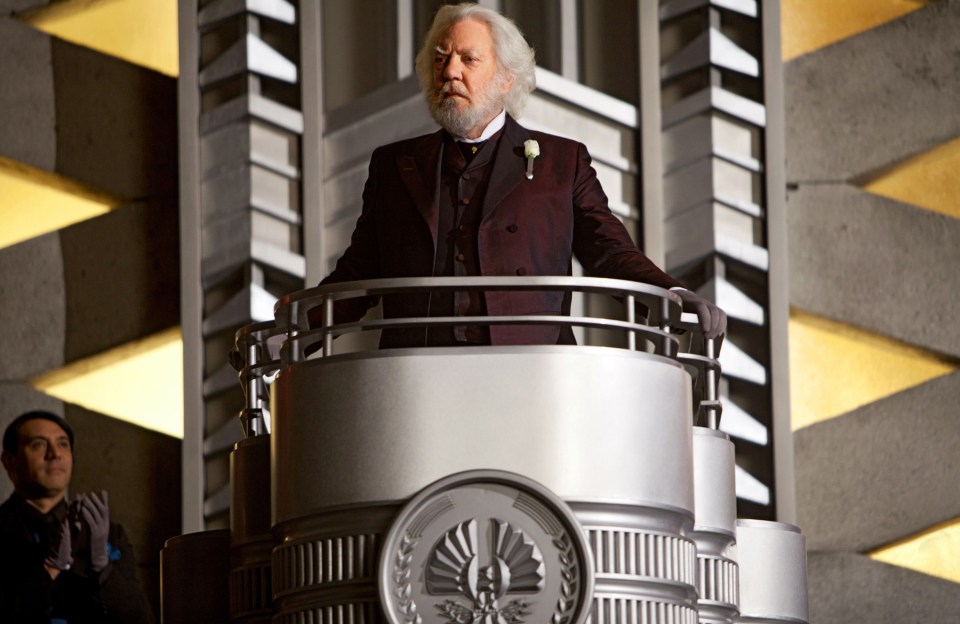 Donald Sutherland starred as the villainous President Snow