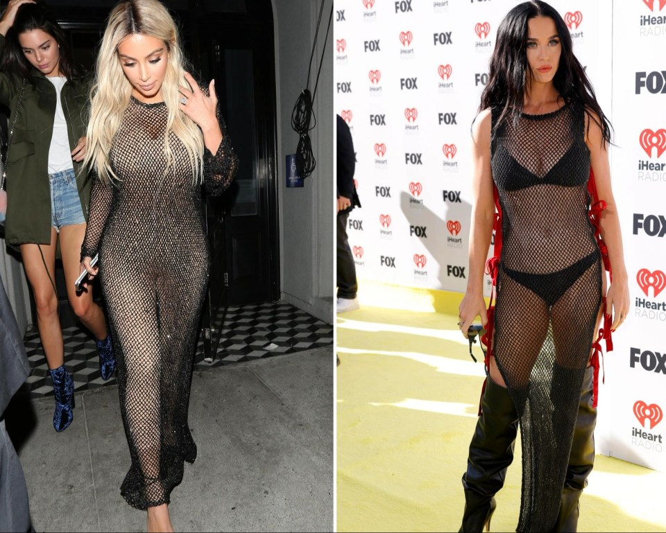 Perry wowed at the iHeartRadio Music Awards and channelled Kims fishnet look