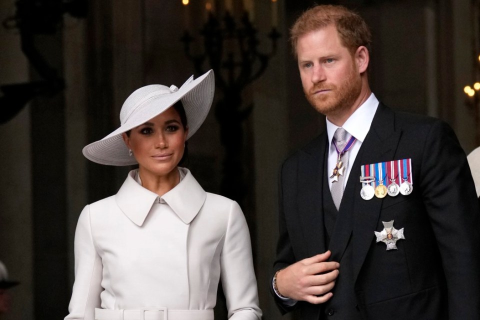  Prince Harry and Meghan Markle attending the Platinum Jubilee celebrations