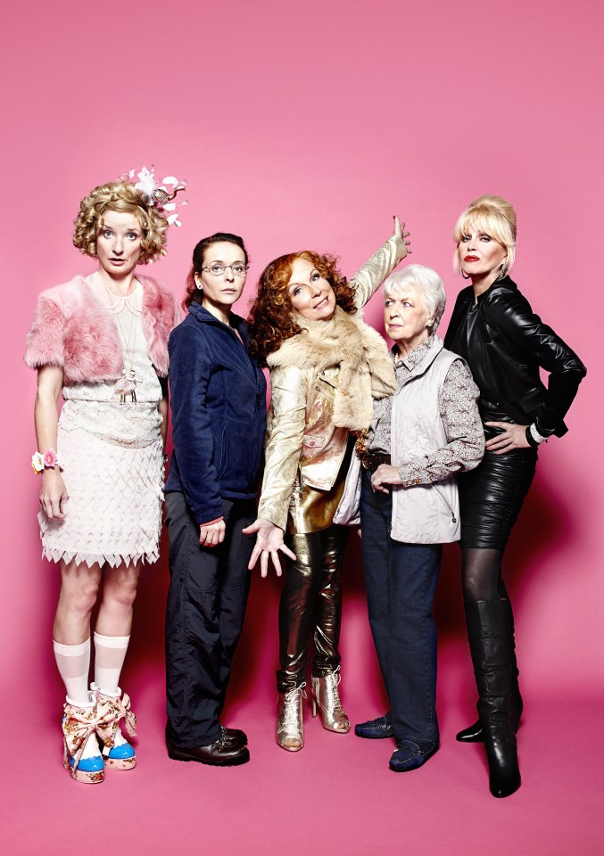 The Absolutely Fabulous cast as they were when the show first aired