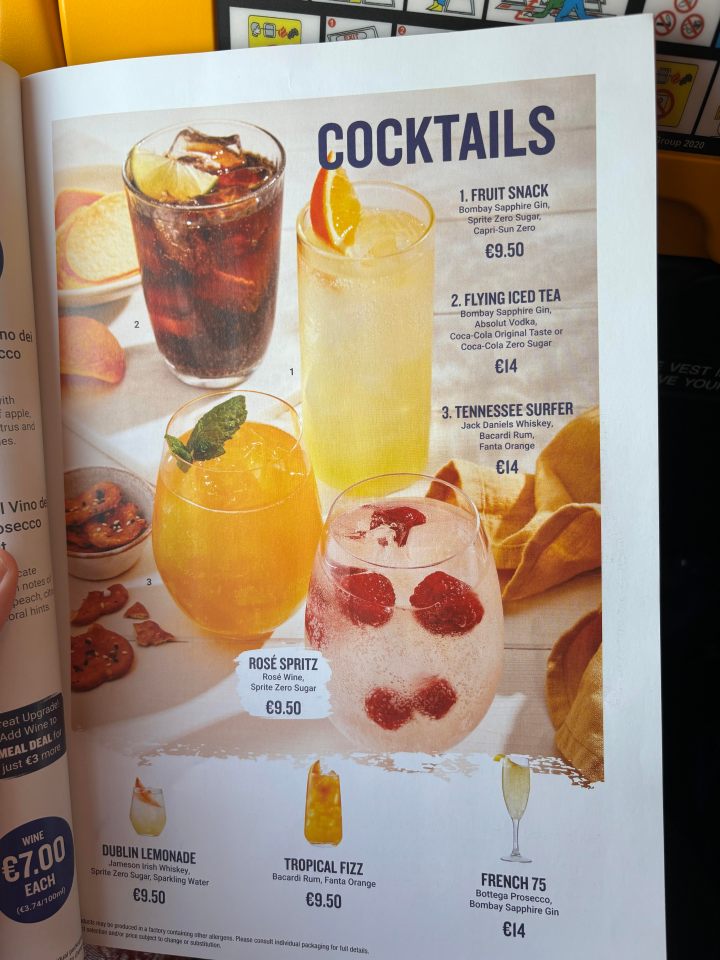 There are seven cocktails on the menu