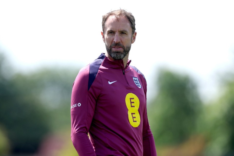 LONDON, ENGLAND - JUNE 05: Gareth Southgate, Manager of England men's senior team, looks on during a training session at Spurs Lodge on June 05, 2024 in London, England. (Photo by Eddie Keogh - The FA/The FA via Getty Images)