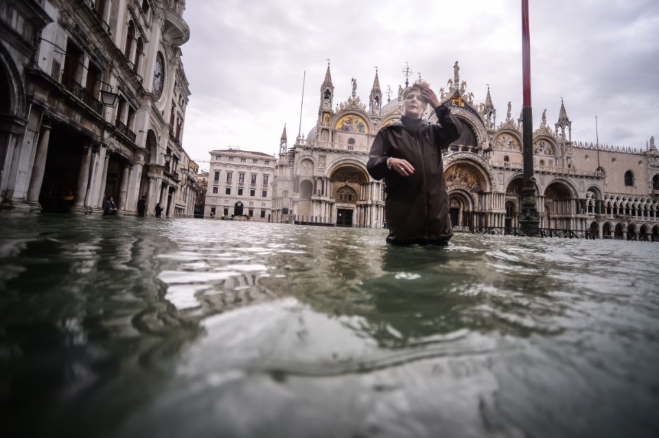 The flooded St. Mark's Square in 2019