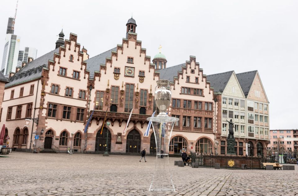 The historic Romer market square will be a main gathering point for England fans