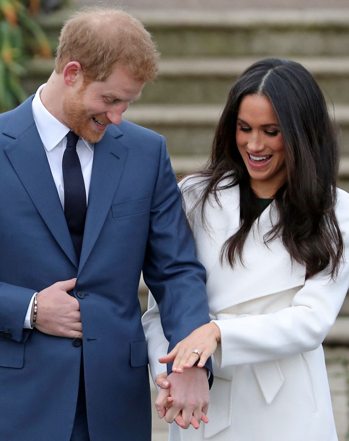  Prince Harry and his fiancée Meghan Markle after their engagement annoucement