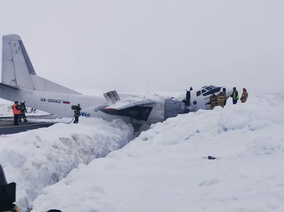 Shocking pictures showed the huge plane cracked in two