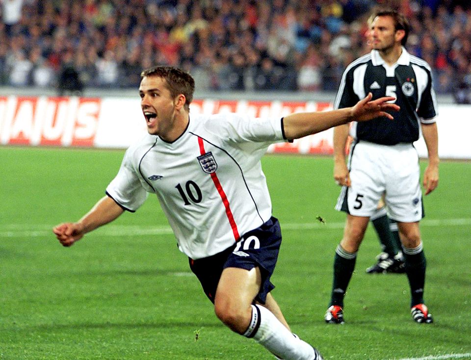 Michael Owen scored a hat-trick for England against Germany in 2001