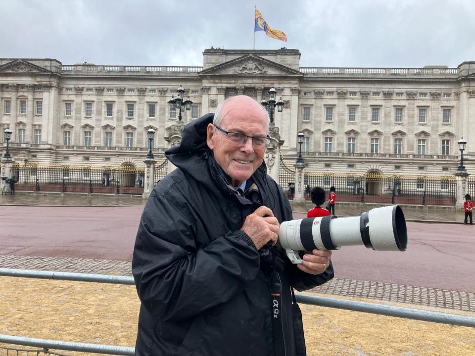 Arthur Edwards outside Buckingham Palace for Trooping the Colour