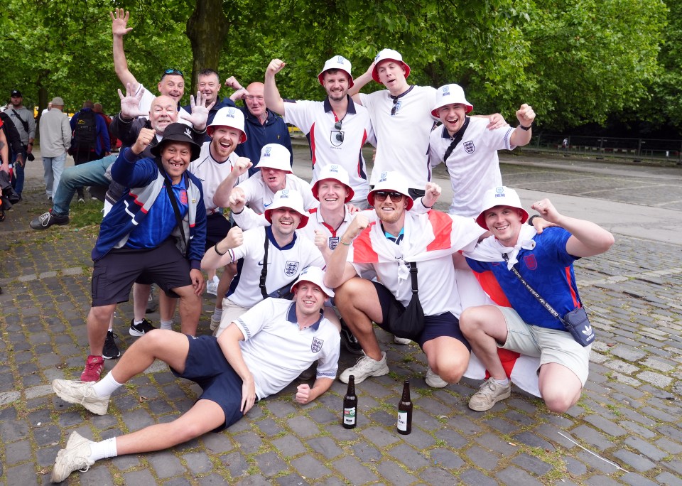 England fans at the fan park near the ground