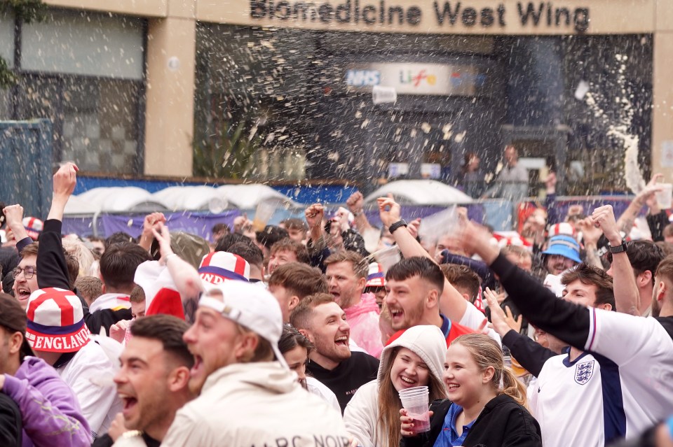 Beers flew at Central Park in Newcastle following the opening goal