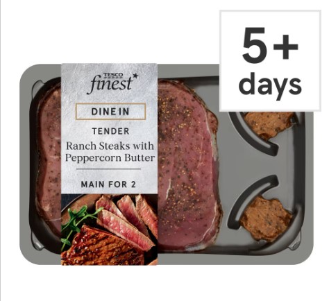 Tesco Finest Dine In Ranch Steaks with Peppercorn Melt