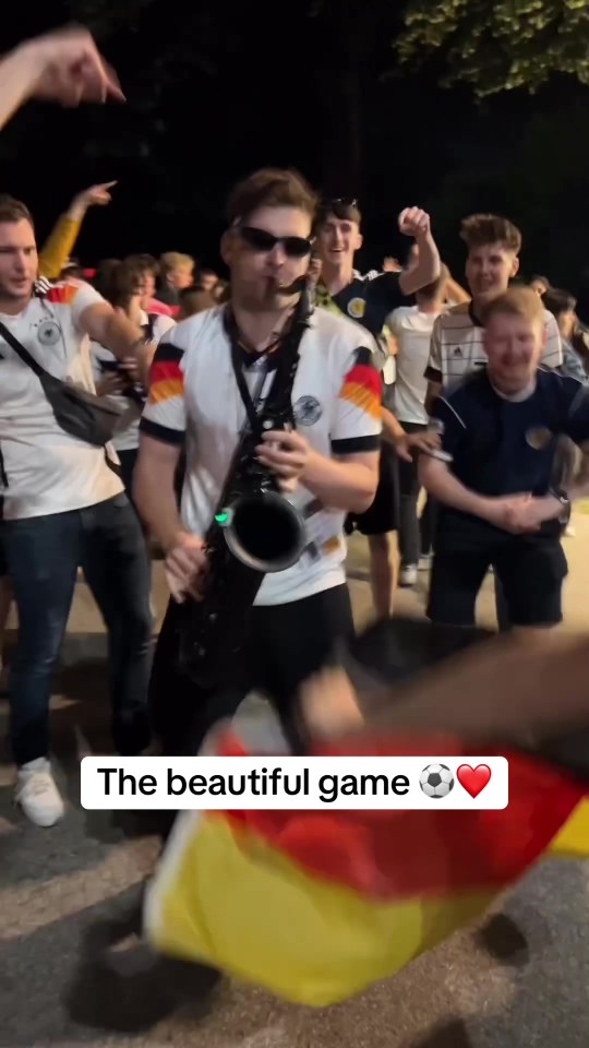 A German saxophonist sent fans wild at Euro 2024 last night