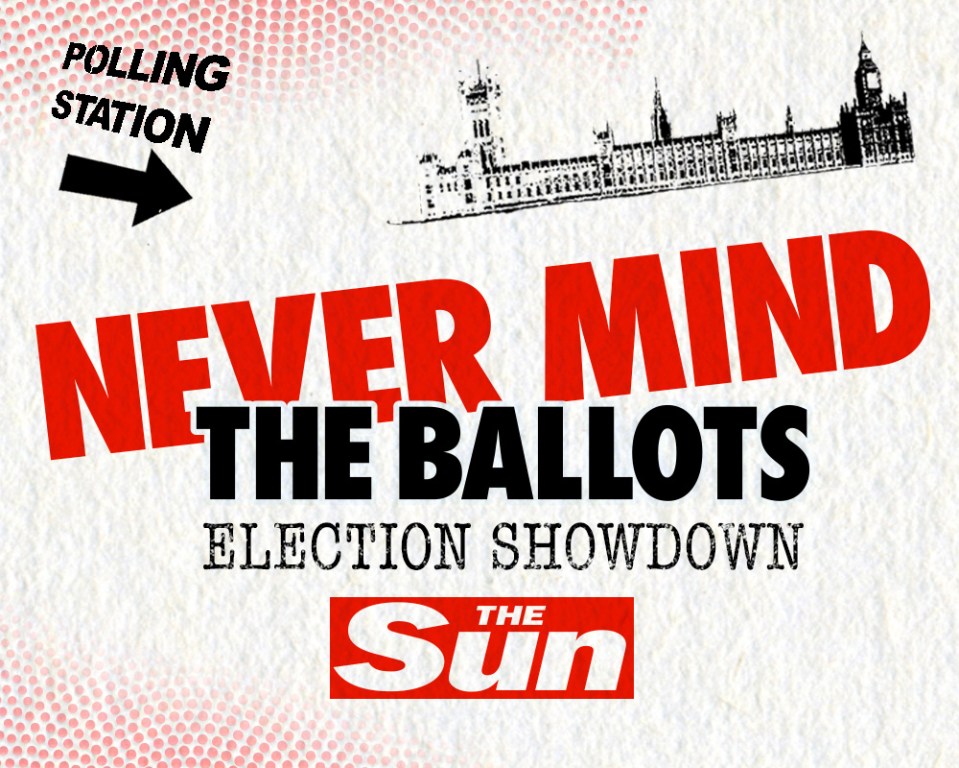 a poster that says never mind the ballots election showdown