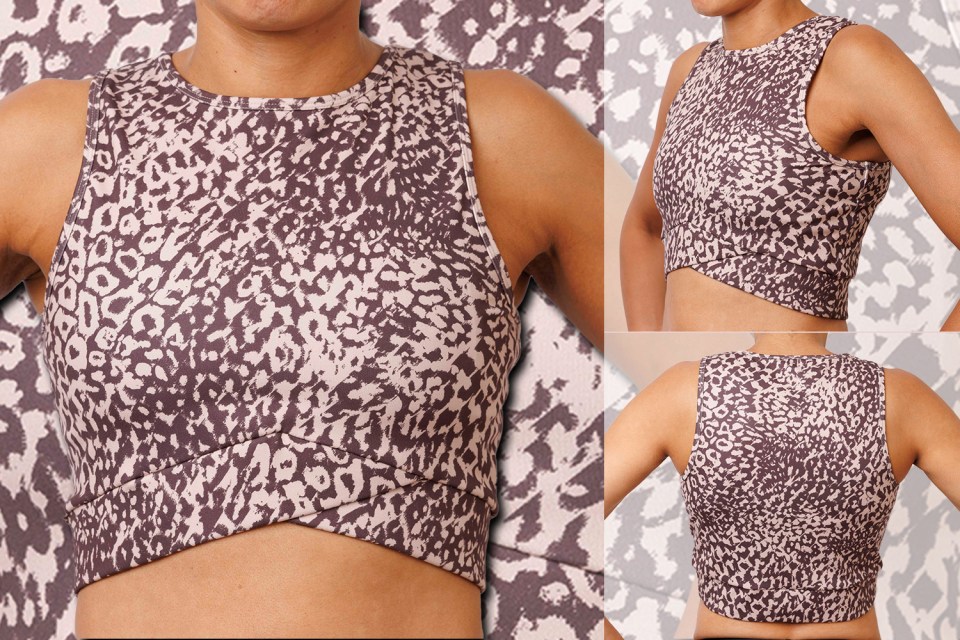 Devinder is wearing the TU Active animal print top.